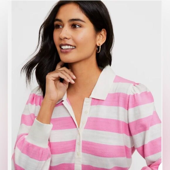 LOFT Tops - LOFT striped rugby-style top